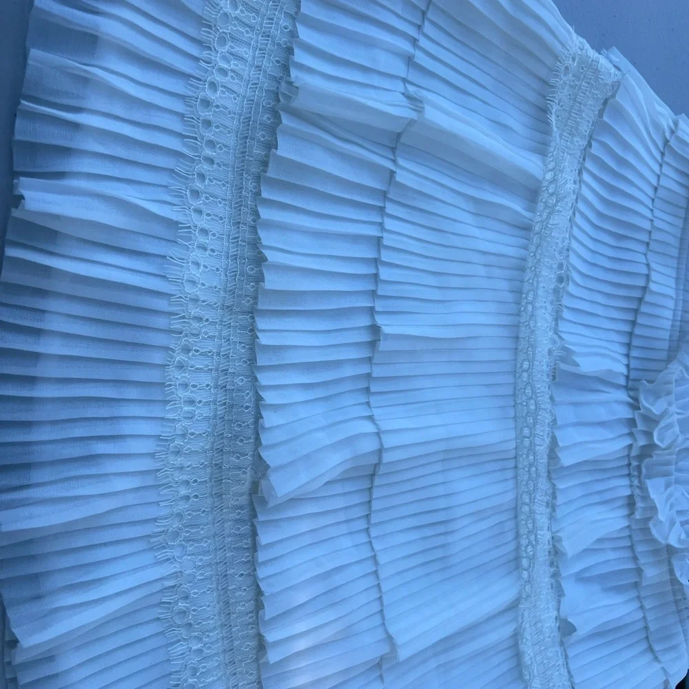ORI White Pleated Skirt Size 36 - Picture 5 of 8